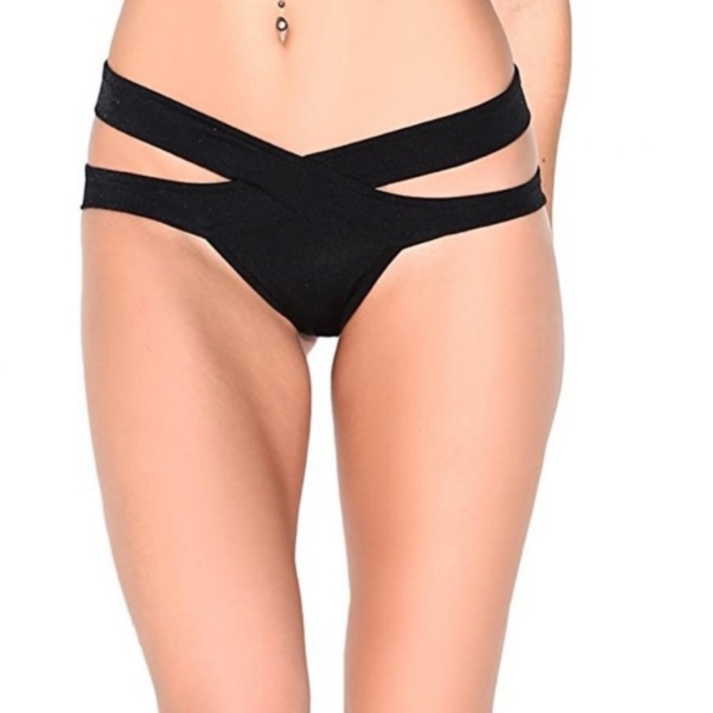 iHeartRaves Black Cutout Cheeky Bottoms